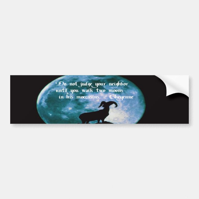 Native American Proverb Bumper Sticker (Front)