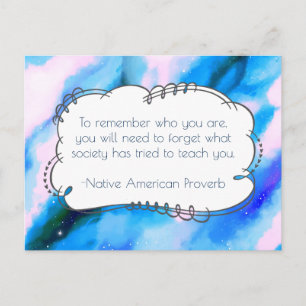 Native American Proverb Inspirational Wise Saying Postcard