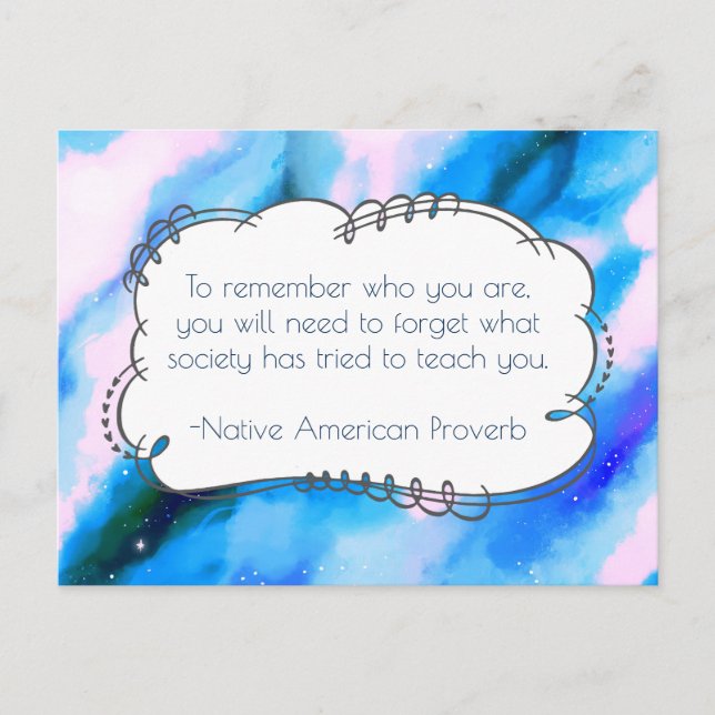 Native American Proverb Inspirational Wise Saying Postcard (Front)