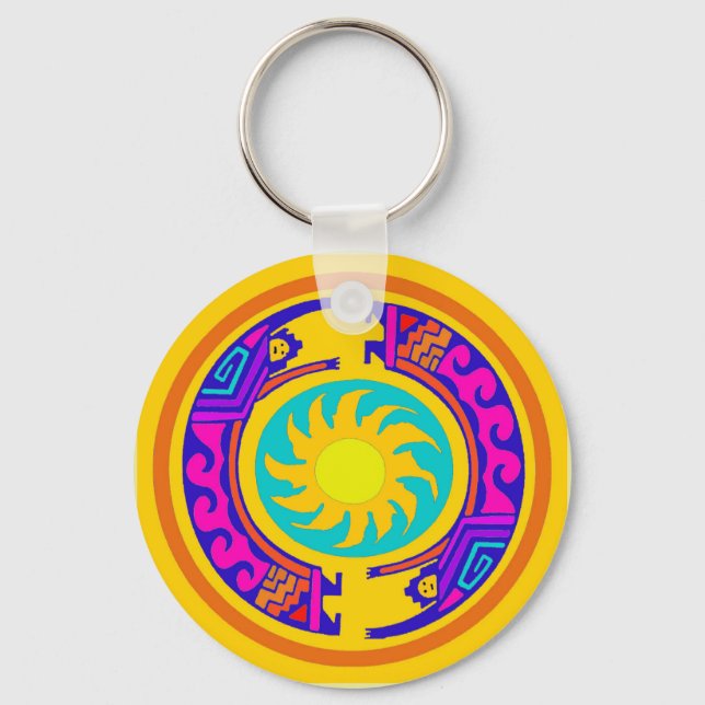 Native American Rainbow Spirits Key Ring (Front)