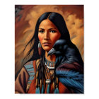 Native American Raven Spirit Animal Woman Portrait