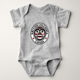 Native American Red Black Art Weeping Skull Baby Bodysuit