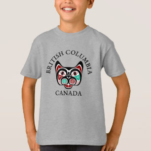 Native American Red Black Green Haida Art Kitty T-Shirt