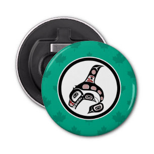 Native American Red Black Haida Art Killer Whale Bottle Opener