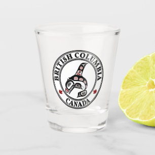 Native American Red Black Haida Art Killer Whale Shot Glass