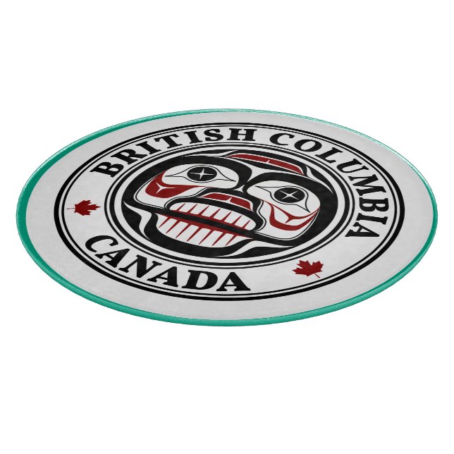 Native American Red Black Haida Art Weeping skull Cutting Board (Corner)