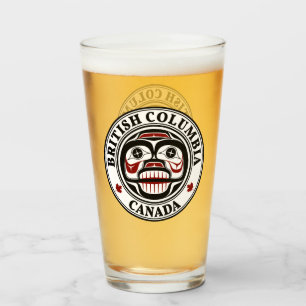 Native American Red Black Haida Art Weeping Skull Glass