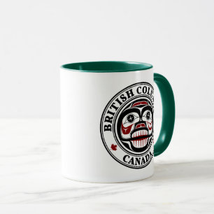 Native American Red Black Haida Art Weeping Skull Mug