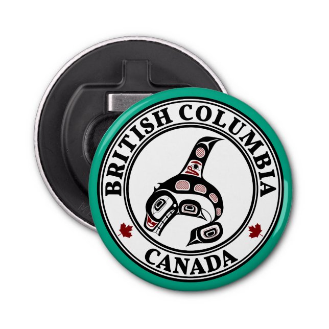 Native American Red Black Haida Orca Killer Whale Bottle Opener (Front)