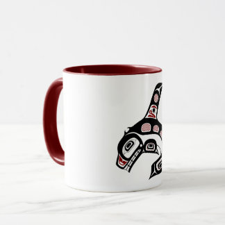 Native American Red Black Haida Orca Killer Whale Mug