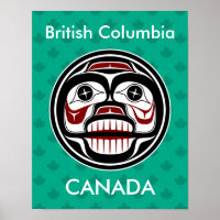 Native American Red Black Haida Weeping Skull