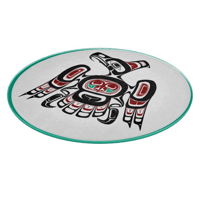 Native American Red Black Kaigani Thunderbird Cutting Board (Corner)