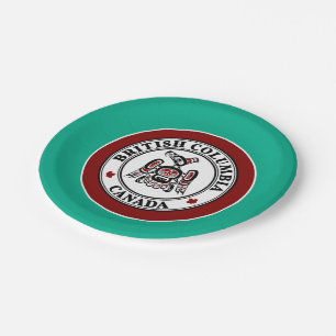 Native American Red Black Kaigani Thunderbird Pape Paper Plate