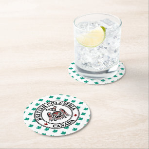 Native American Red Black Kaigani Thunderbird Round Paper Coaster