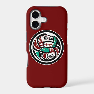 Native American Red Black White Haida Otter Salmon