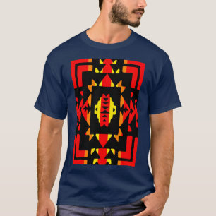 Native American Red Fire Color Blanket Print T-Shirt