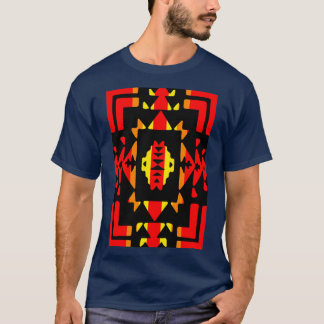 Native American Red Fire Color Blanket Print  T-Shirt