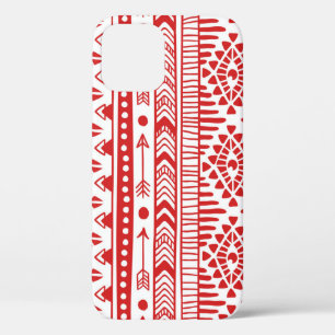 Native American: Red Ink Doodle. iPhone 12 Case