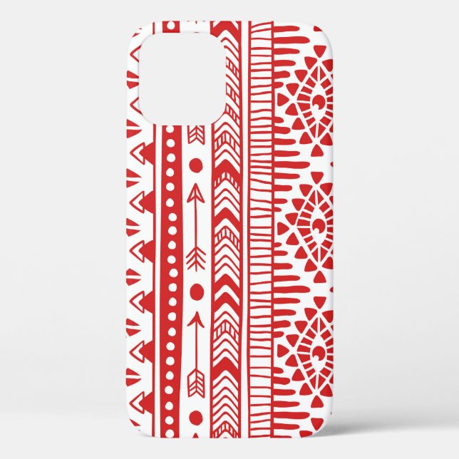 Native American: Red Ink Doodle. Case-Mate iPhone Case (Back)