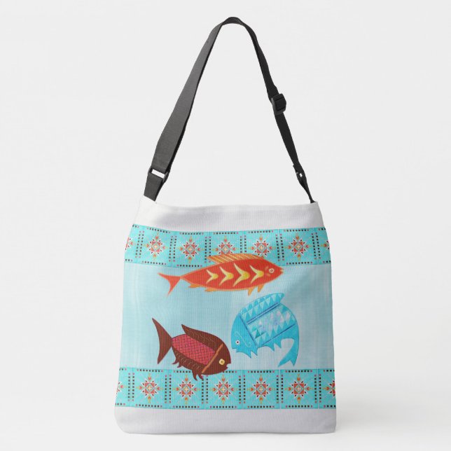 Native American River Folk Crossbody Bag (Back)