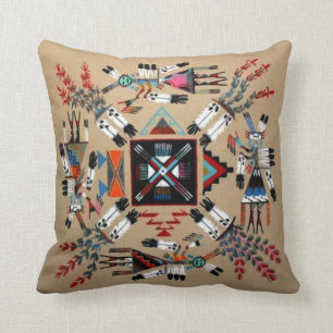 Native American Sand Idian Painting Cushion