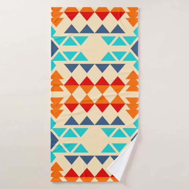 Native american seamless pattern of rhombus and tr bath towel (Bath Towel)