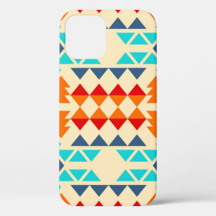 Native american seamless pattern of rhombus and tr iPhone 12 case