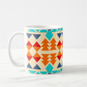 Native american seamless pattern of rhombus and tr coffee mug