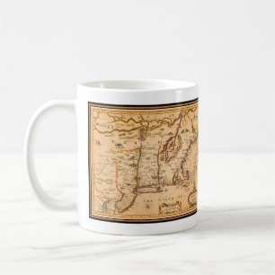 Native American Settlements 1600s New England Map Coffee Mug
