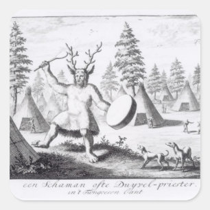 Native American Shaman Square Sticker