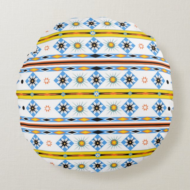 Native American Shoshone Round Cushion (Front)