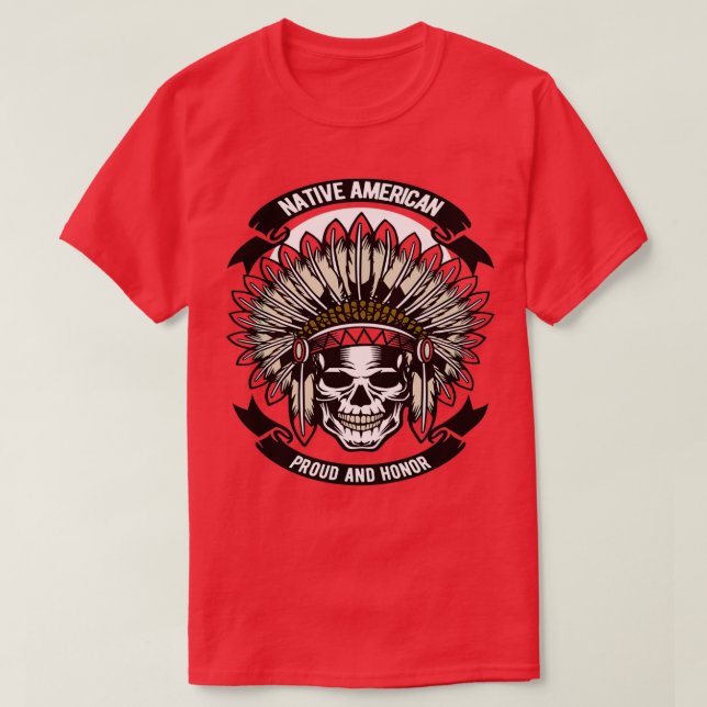 Native American Skull 4  T-Shirt (Design Front)