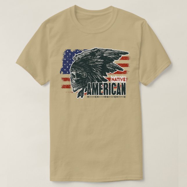 Native American Skull 5  T-Shirt (Design Front)