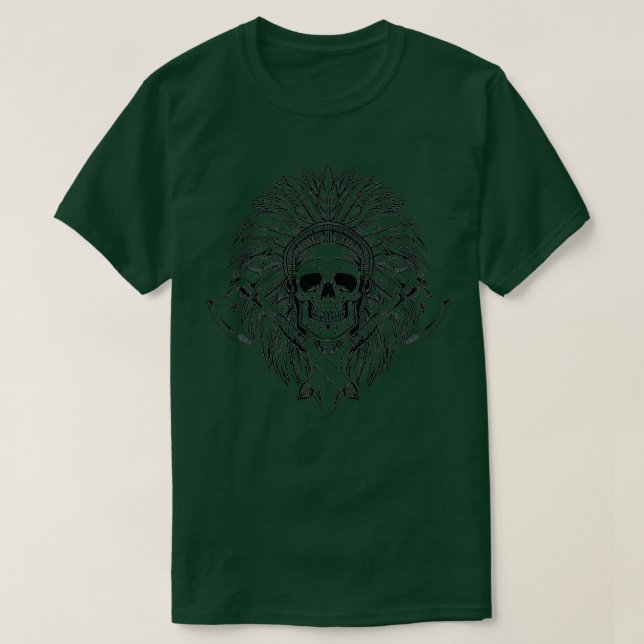 Native American Skull Axe Indigenous 2 T-Shirt (Design Front)