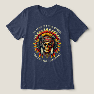 Native American Skull Chief T-Shirt Tri-Blend Shirt