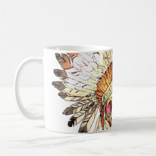 Native American Skull Fashion Illustration Coffee Mug