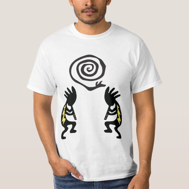 Native American Snake Music Kokopelli T-Shirt (Front)