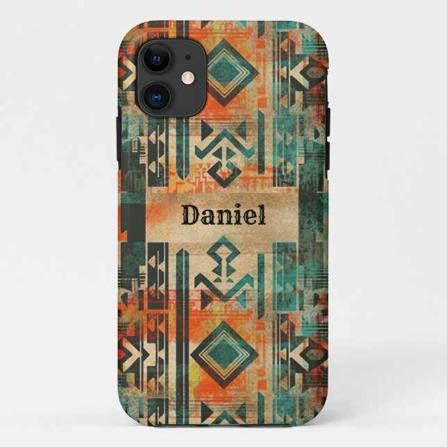Native American Southwest Aztec Personalised Case-Mate iPhone Case (Back)