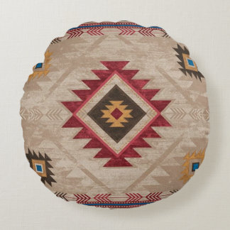 Native American Southwestern Tribal  Round Cushion
