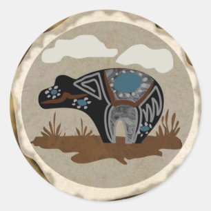 Native American Spirit Bear Classic Round Sticker