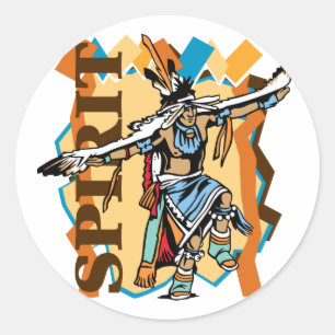 Native American Spirit Dance Classic Round Sticker