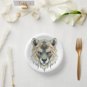 Native American Spiritual Wolf Paper Plate