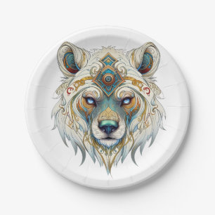 Native American Spiritual Wolf Paper Plate