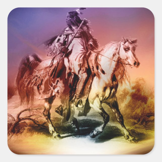 Native American Square Sticker (Front)