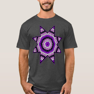 Native American StarQuilt Design Purple Pink and W T-Shirt