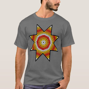 Native American StarQuilt Design White Fire Colour T-Shirt