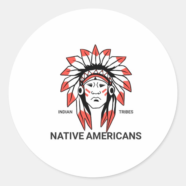 Native American Stikers Classic Round Sticker (Front)