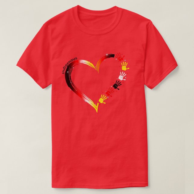 Native American Strong Indigenous Woman Heart  T-Shirt (Design Front)