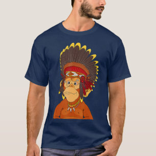 Native American Style Ape NFT Themed Monkey  - 1  T-Shirt