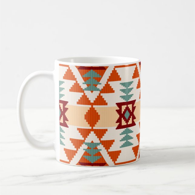 Native American Style Geometric Seamless Coffee Mug (Left)